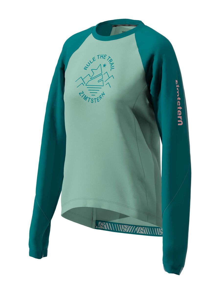 Zimtstern PureFlowz Shirt LS Women's, granite green/pacific green/blush - Bild 2