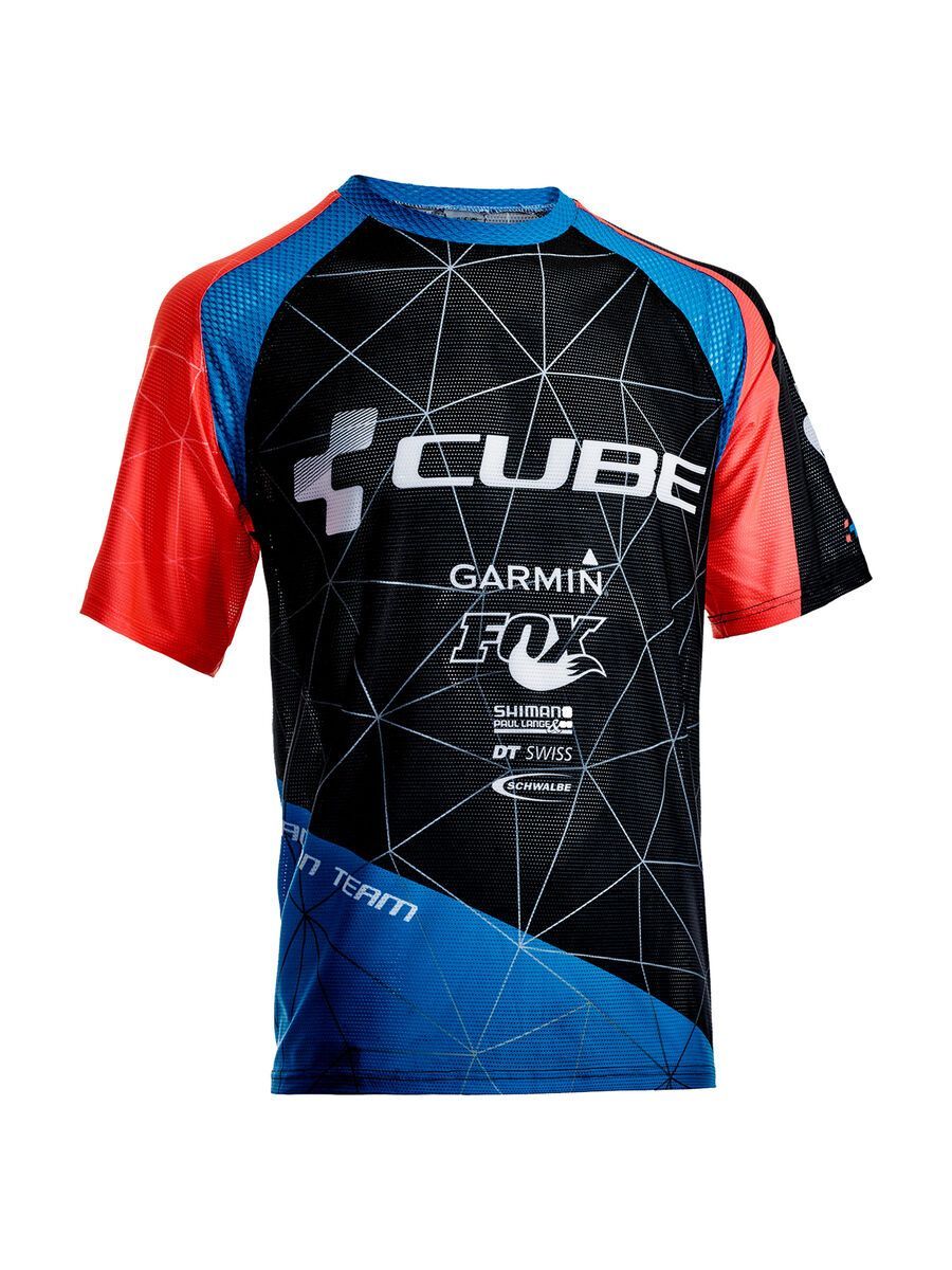 Cube Action Rundhalstrikot Team kurzarm, black´n´blue´n´flashred - Bild 1