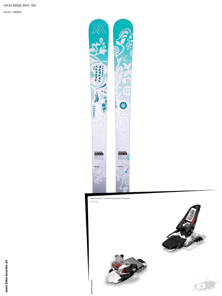 Völkl Set: Kenja 2014 + Marker Squire 11 - Bild 1