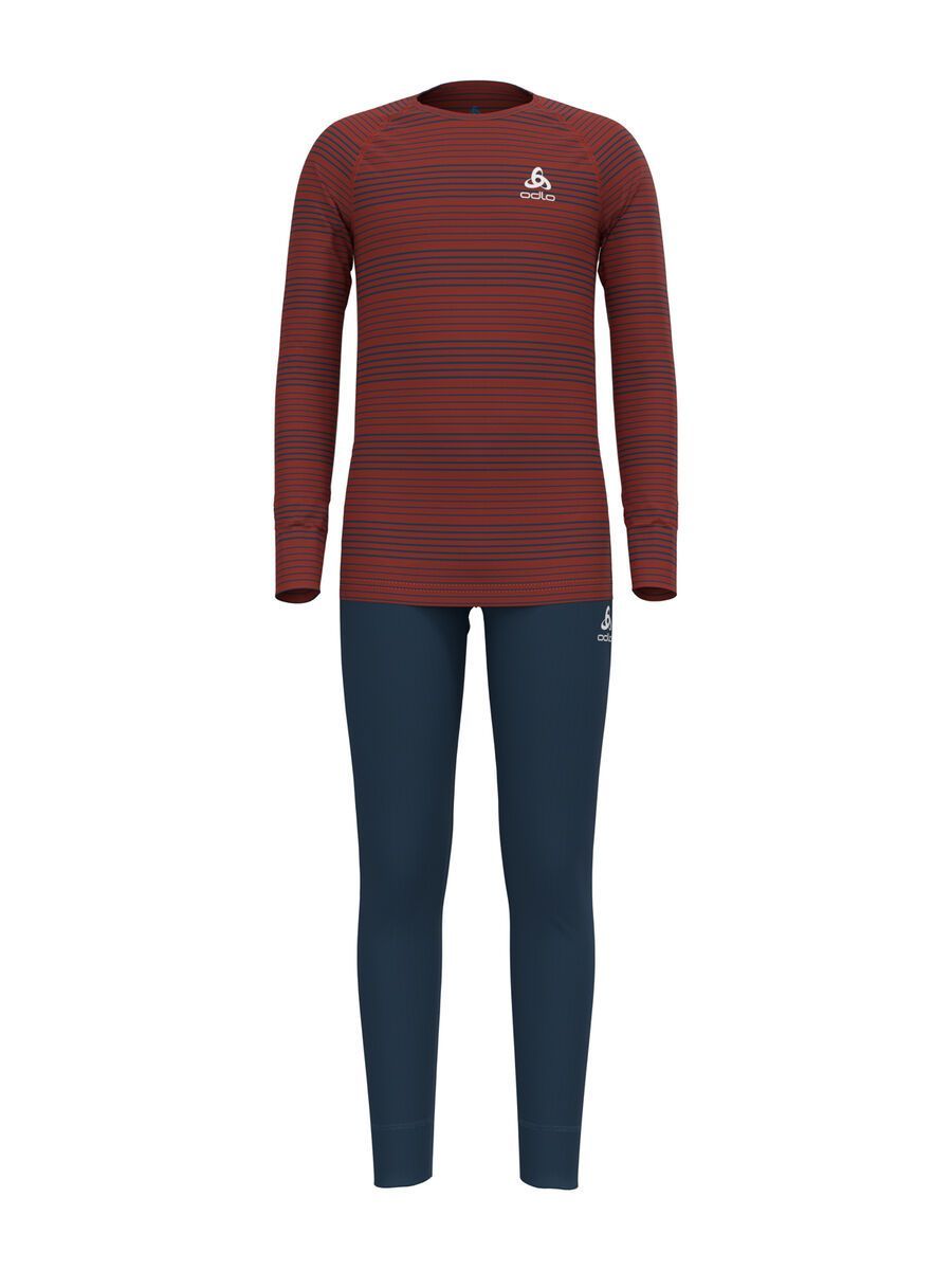 Odlo Active Warm Eco Base Layer Set, blue wing teal/ketchup - Bild 1