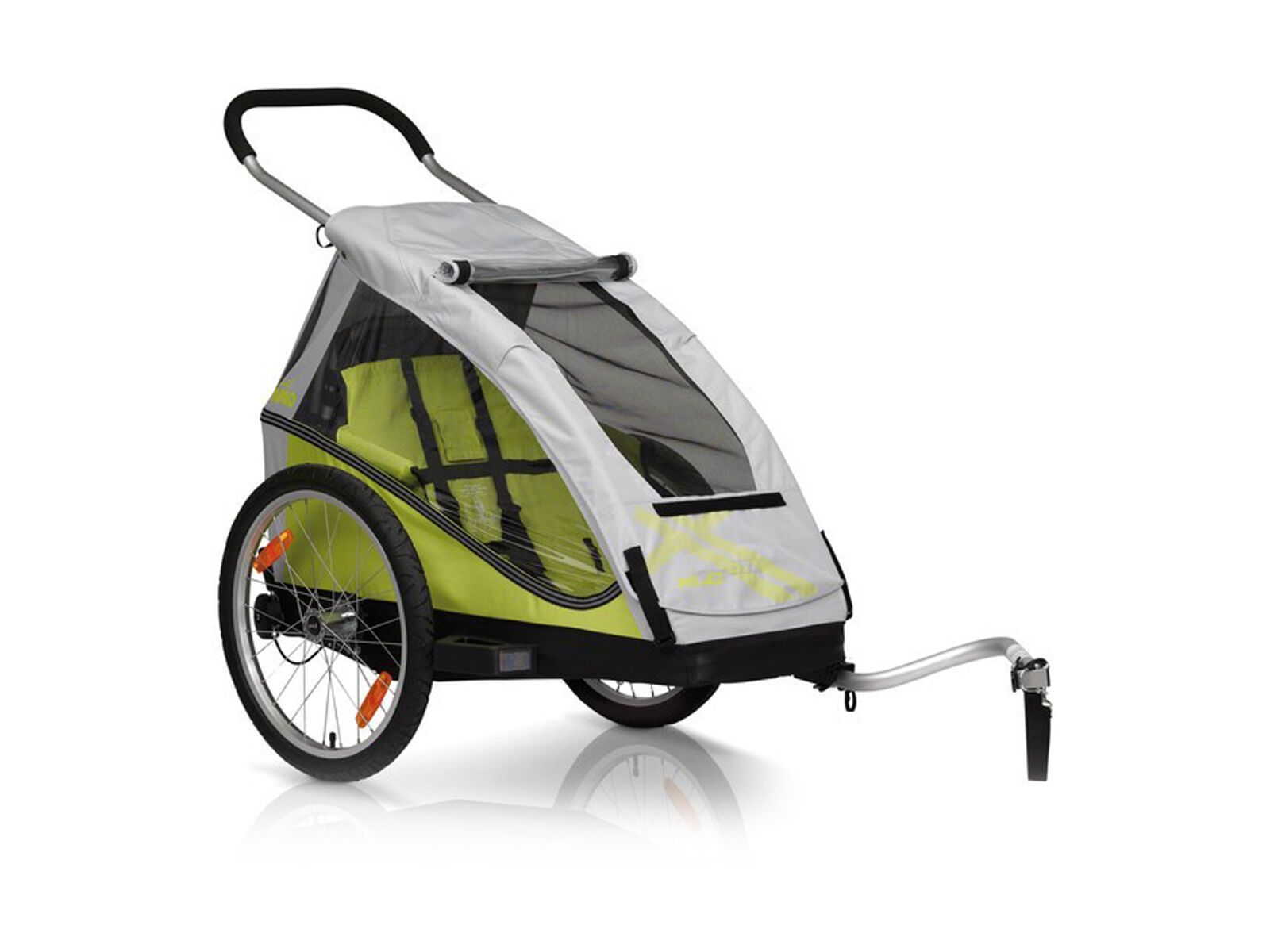 XLC Kinderanhänger Mono² / 2-in-One, silber/limone - Bild 1