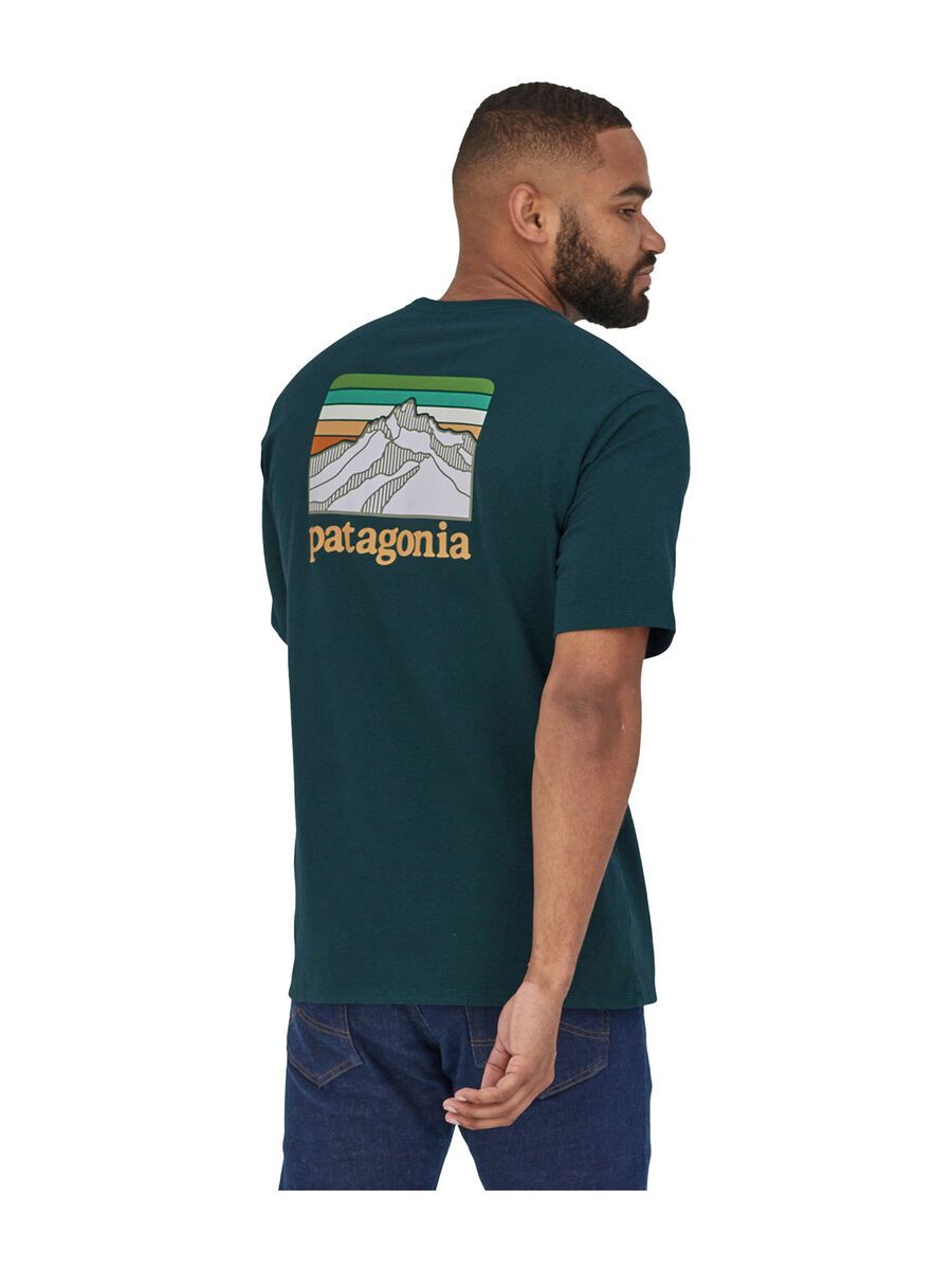 Patagonia Men's Line Logo Ridge Pocket Responsibili-Tee, dark borealis green - Bild 3