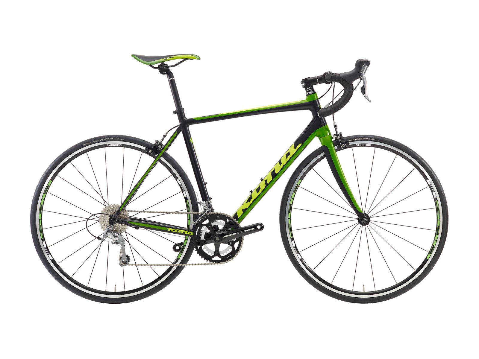 Kona Zing AL, matt black w/ lime & dark lime decals - Bild 1
