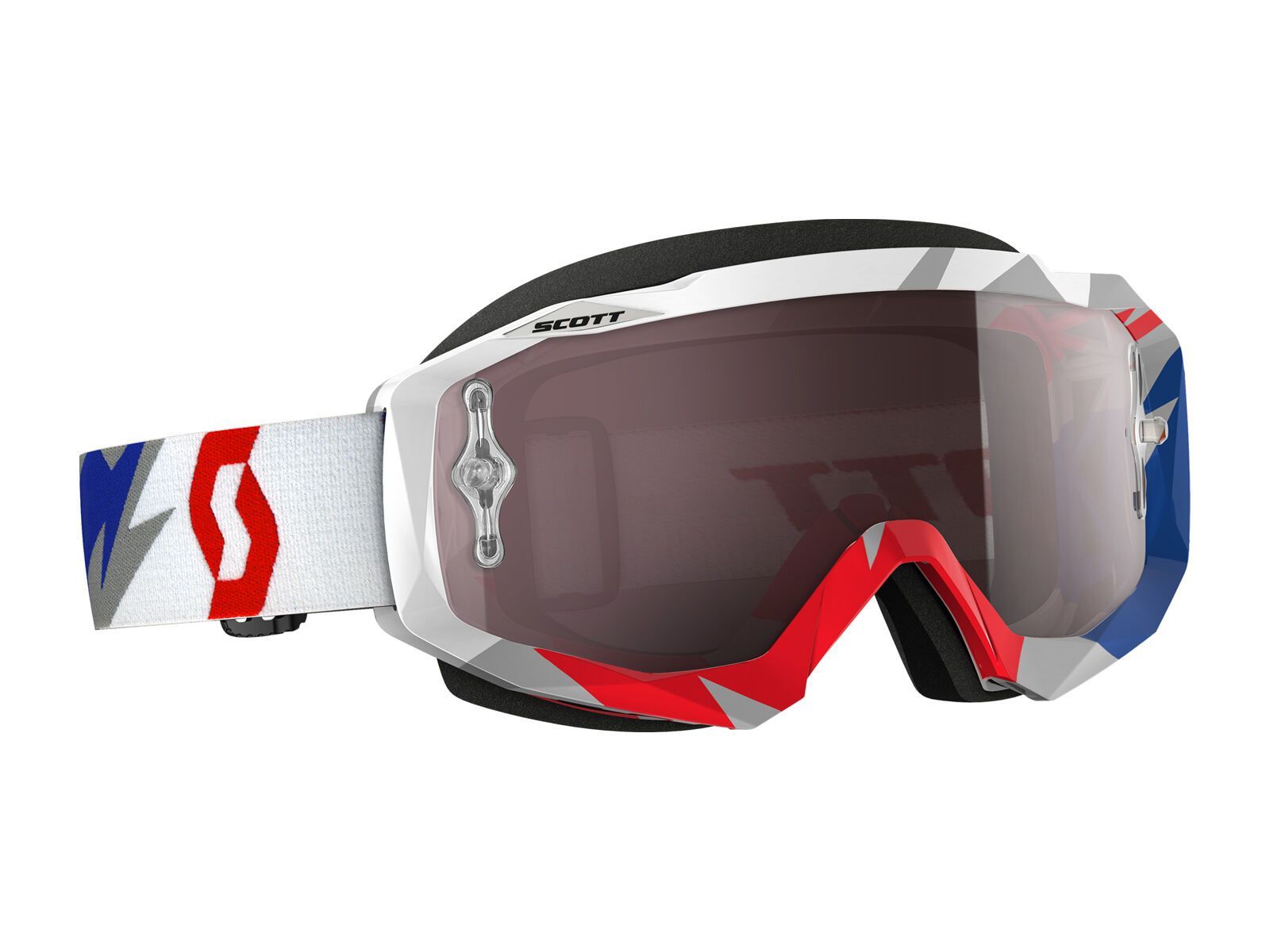 Scott Hustle MX, cracked blue/red silver chrome works - Bild 1