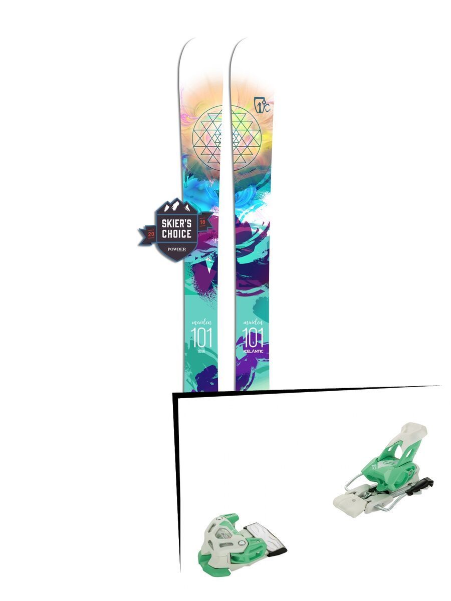 Set: Icelantic Maiden 101 2018 + Tyrolia Attack 12 solid white mint - Bild 1