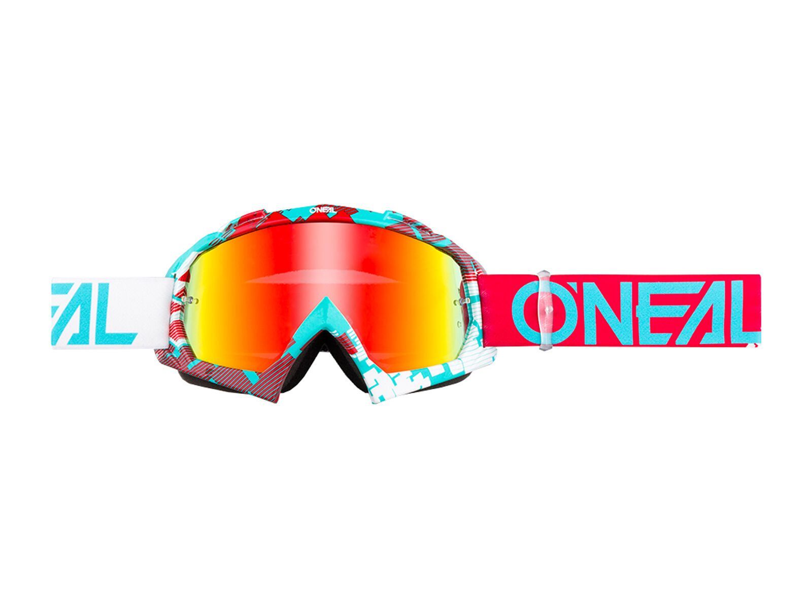 ONeal B-10 Goggle Pixel, red/teal/Lens: radium red - Bild 1