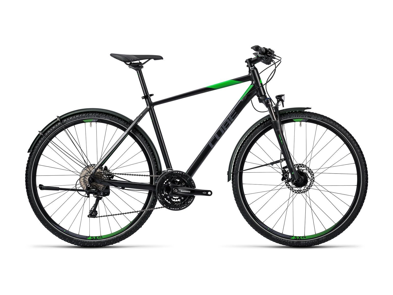 Cube Nature Allroad, black flashgreen grey - Bild 1
