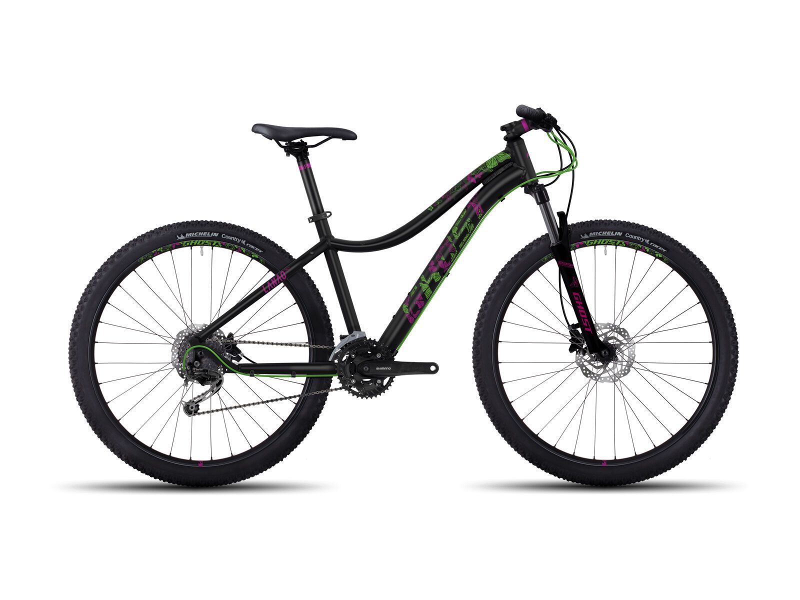 Ghost Lanao 3 AL 27.5, night black/riot green/fuchsia pink - Bild 1