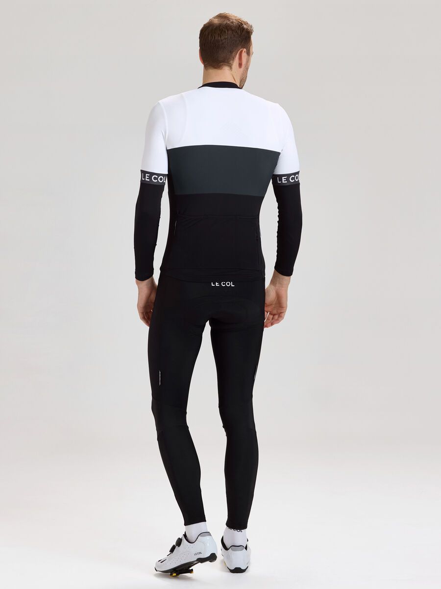 Le Col Sport Tricolour Long Sleeve Jersey, black/grey/white - Bild 7