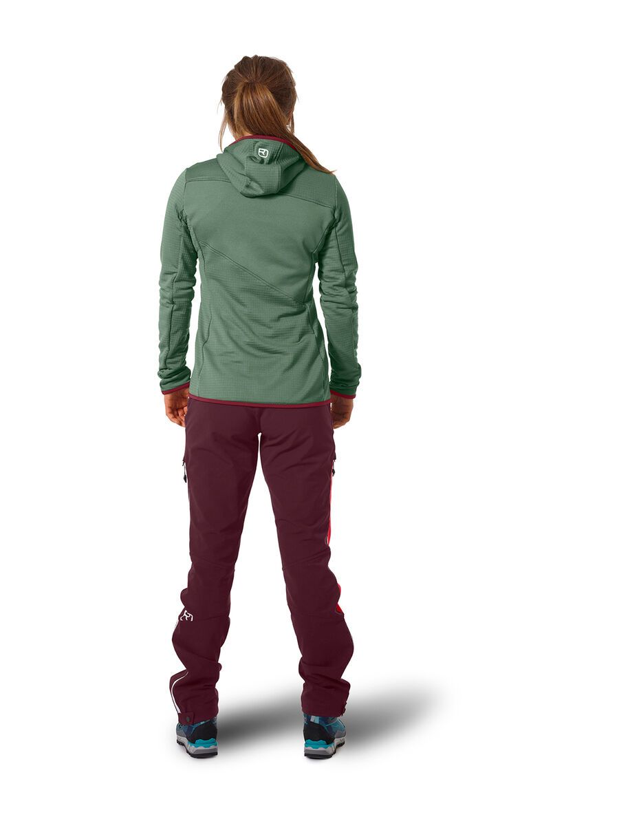 Ortovox Merino Fleece Grid Hoody W, green forest - Bild 5