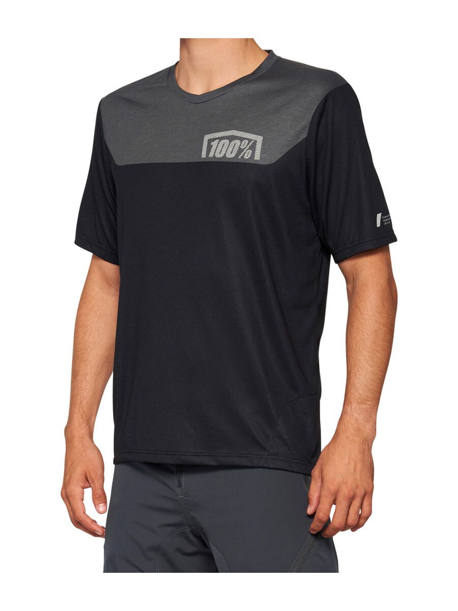 100% Airmatic Short Sleeve Jersey, black/charcoal - Bild 1