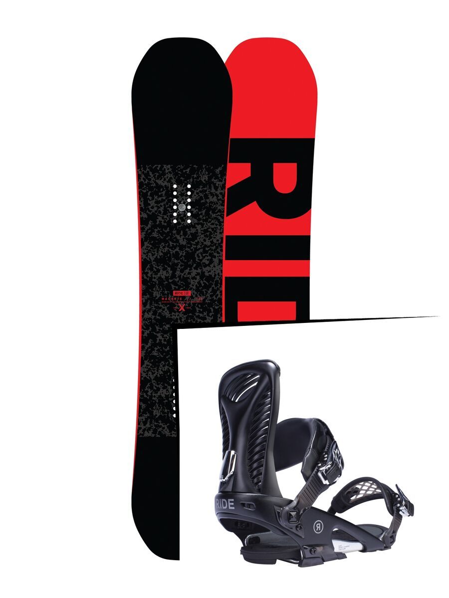 Set: Ride Machete 2017 + Ride Capo 2017, black - Snowboardset - Bild 1