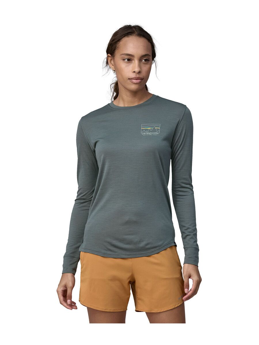 Patagonia Women's Long-Sleeved Capilene Cool Merino Graphic Shirt, '73 skyline: nouveau green - Bild 2