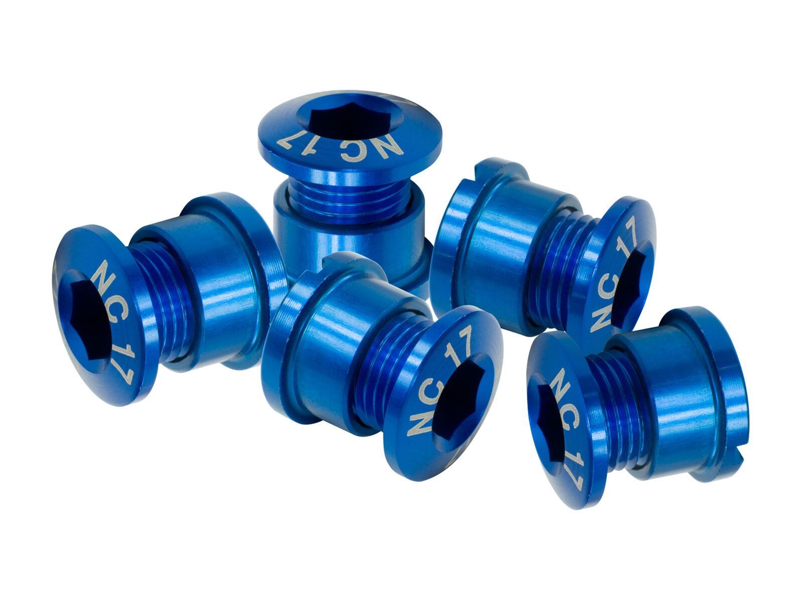 NC-17 Kettenblattschraube 4/5 Loch, blue - Bild 1