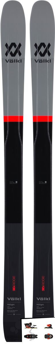 Set: Völkl 90Eight 2019 + Salomon Warden MNC 13 white/black/orange - Bild 1