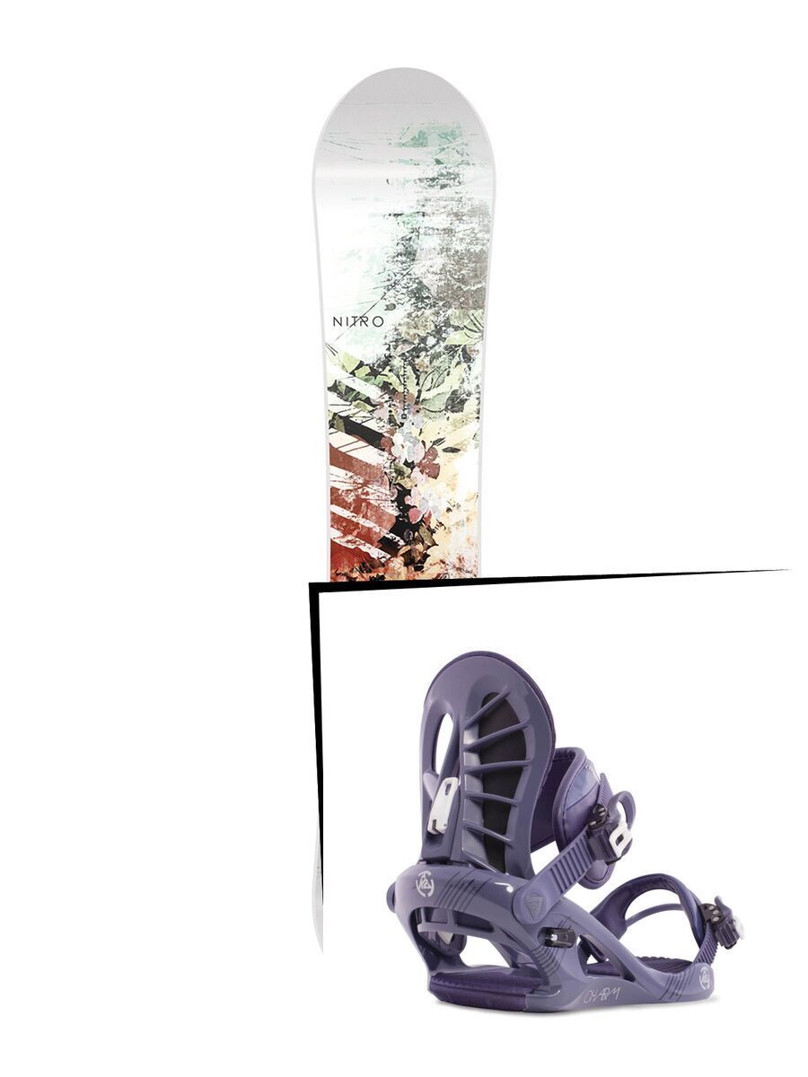Set: Nitro Lectra 2017 + K2 Charm 2015, dusty lilac - Snowboardset - Bild 1