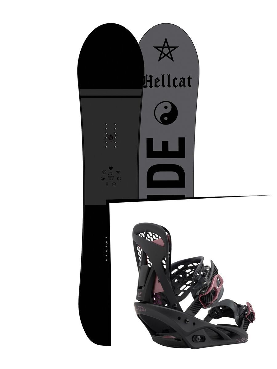 Set: Ride Hellcat 2017 + Burton Escapade 2017, black - Snowboardset - Bild 1
