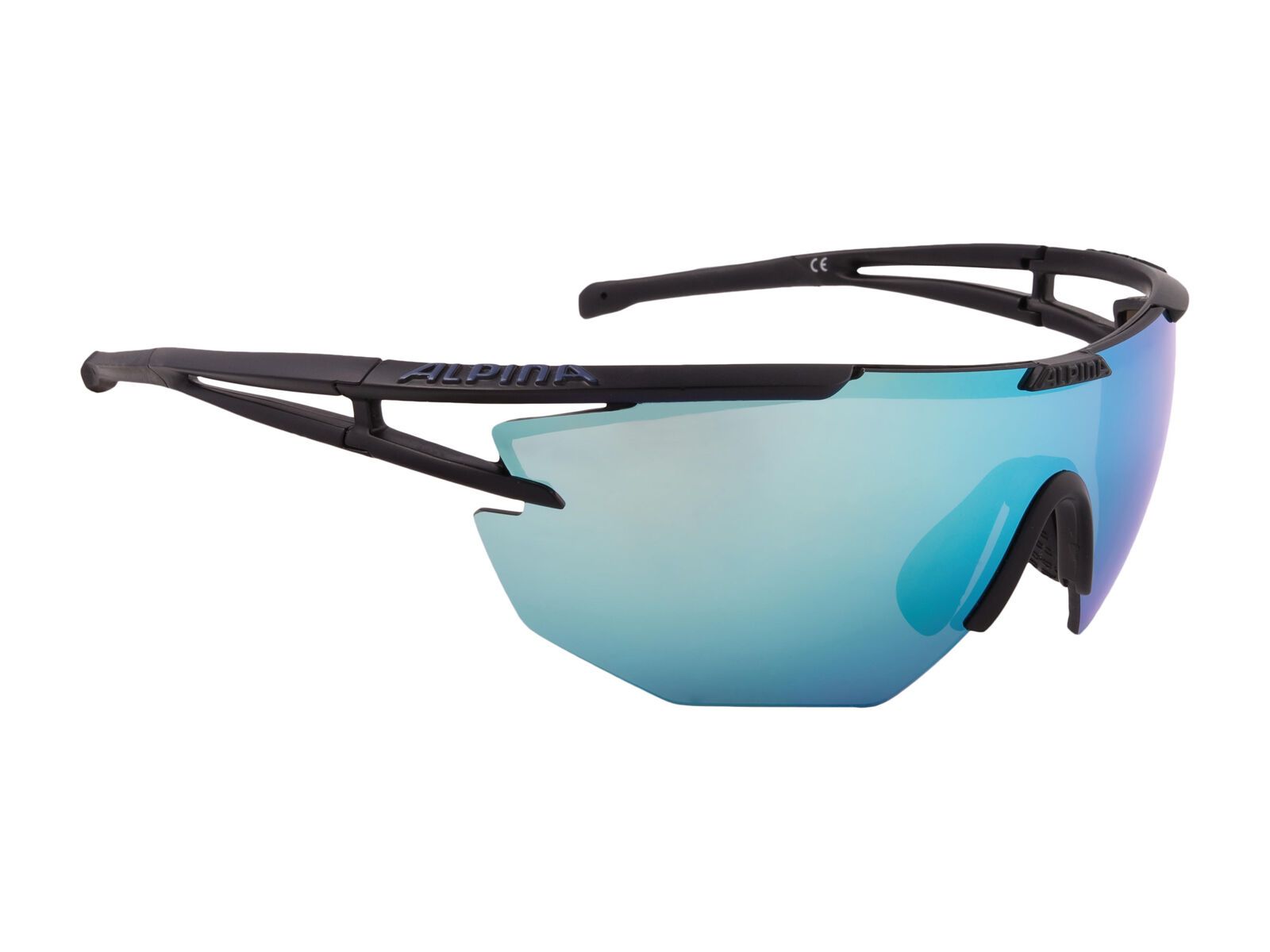 Alpina Eye-5 Shield CM+, black matt/Lens: ceramic mirror emerald - Bild 1