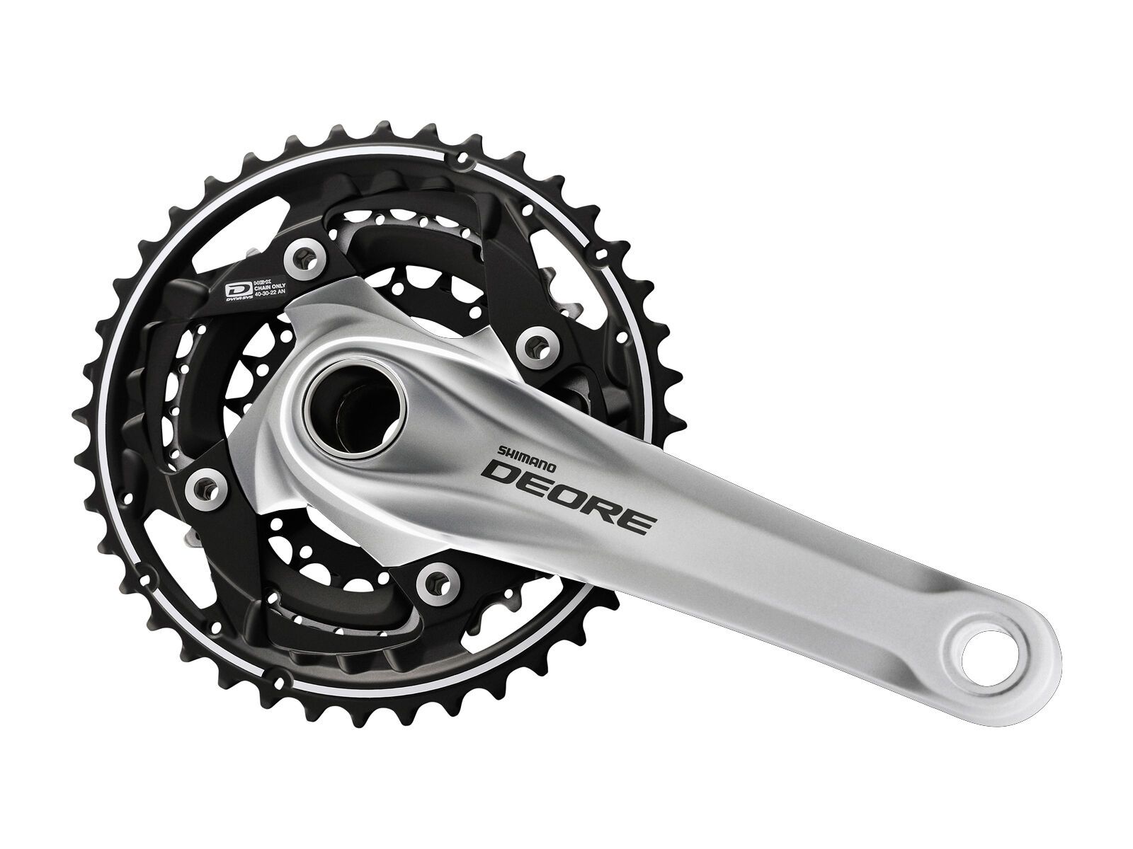 Shimano Kurbelgarnitur Deore MTB FC-M612 3x10 - 40/30/22, silber - Bild 1