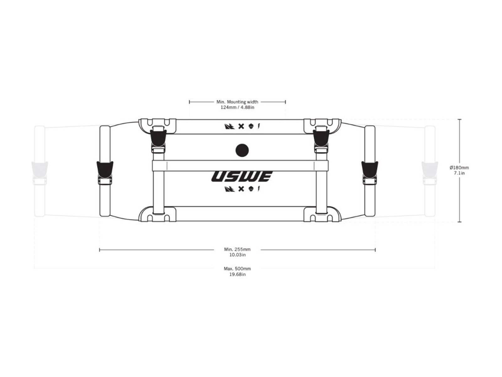 USWE Handlebar Roll-Top Bag + Holster, black - Bild 8