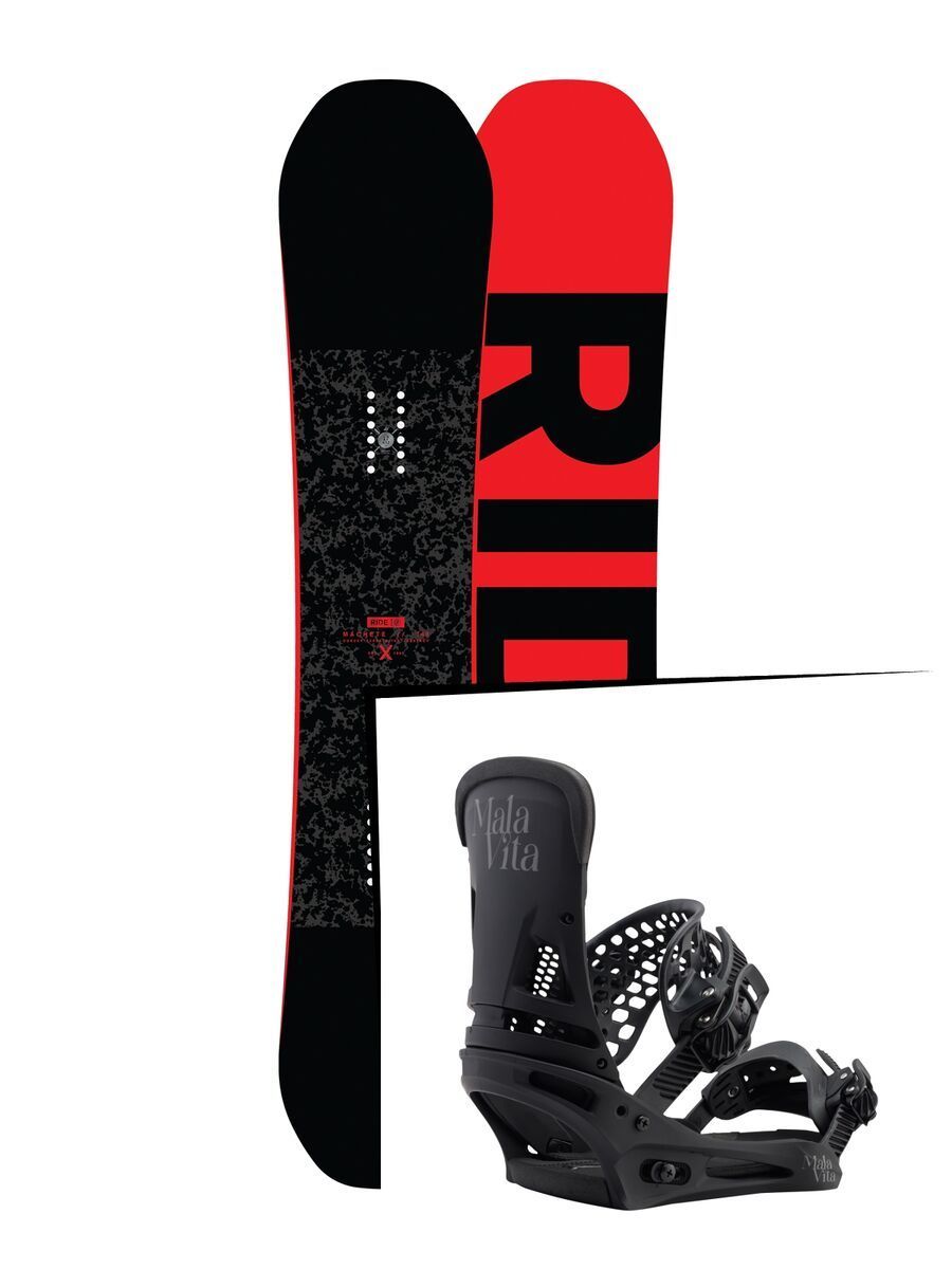 Set: Ride Machete 2017 + Burton Malavita 2017, black - Snowboardset - Bild 1