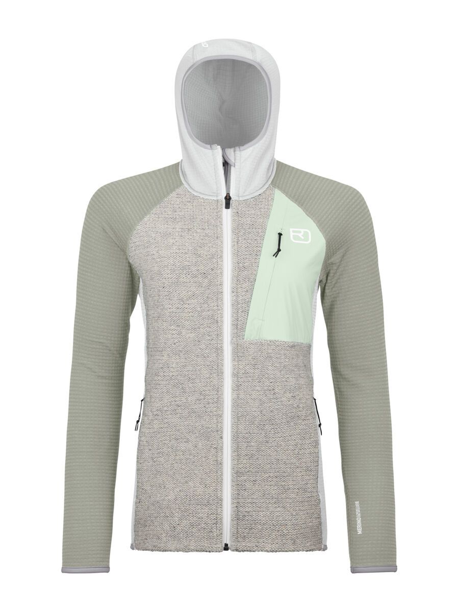 Ortovox Merino Fleece Grid Plus Classic Knit Hoody W, grey ice - Bild 1