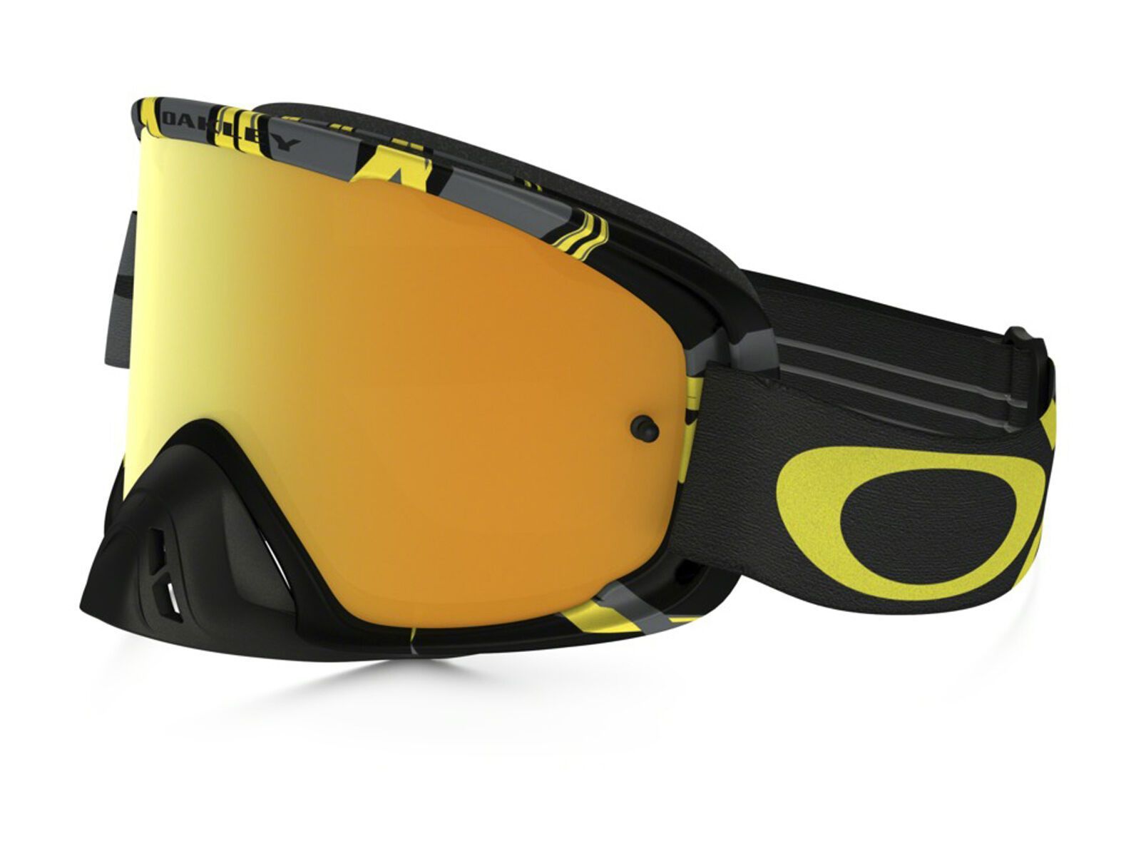 Oakley O2 MX inkl. Wechselscheibe, intimidator gun metal yellow/Lens: 24k iridium - Bild 1