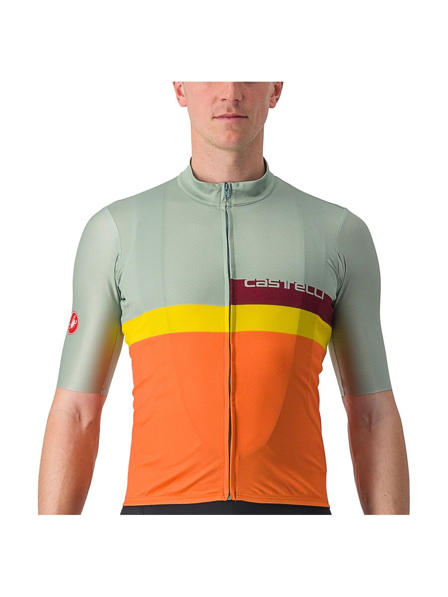Castelli A Blocco Jersey, defender green/dark red-bordea - Bild 1