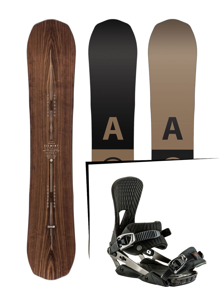 Set: Arbor Element Premium Mid Wide 2017 + Nitro Machine 2017, black - Snowboardset - Bild 1