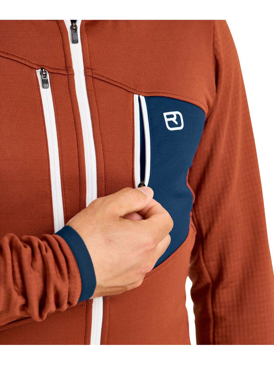 Ortovox Merino Fleece Grid Hoody M, clay orange - Bild 8