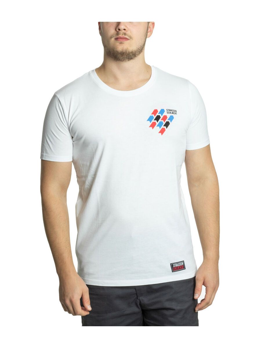 BIKER-BOARDER Strassenschlacht T-Shirt Reifenspuren Herren, weiß - Bild 1