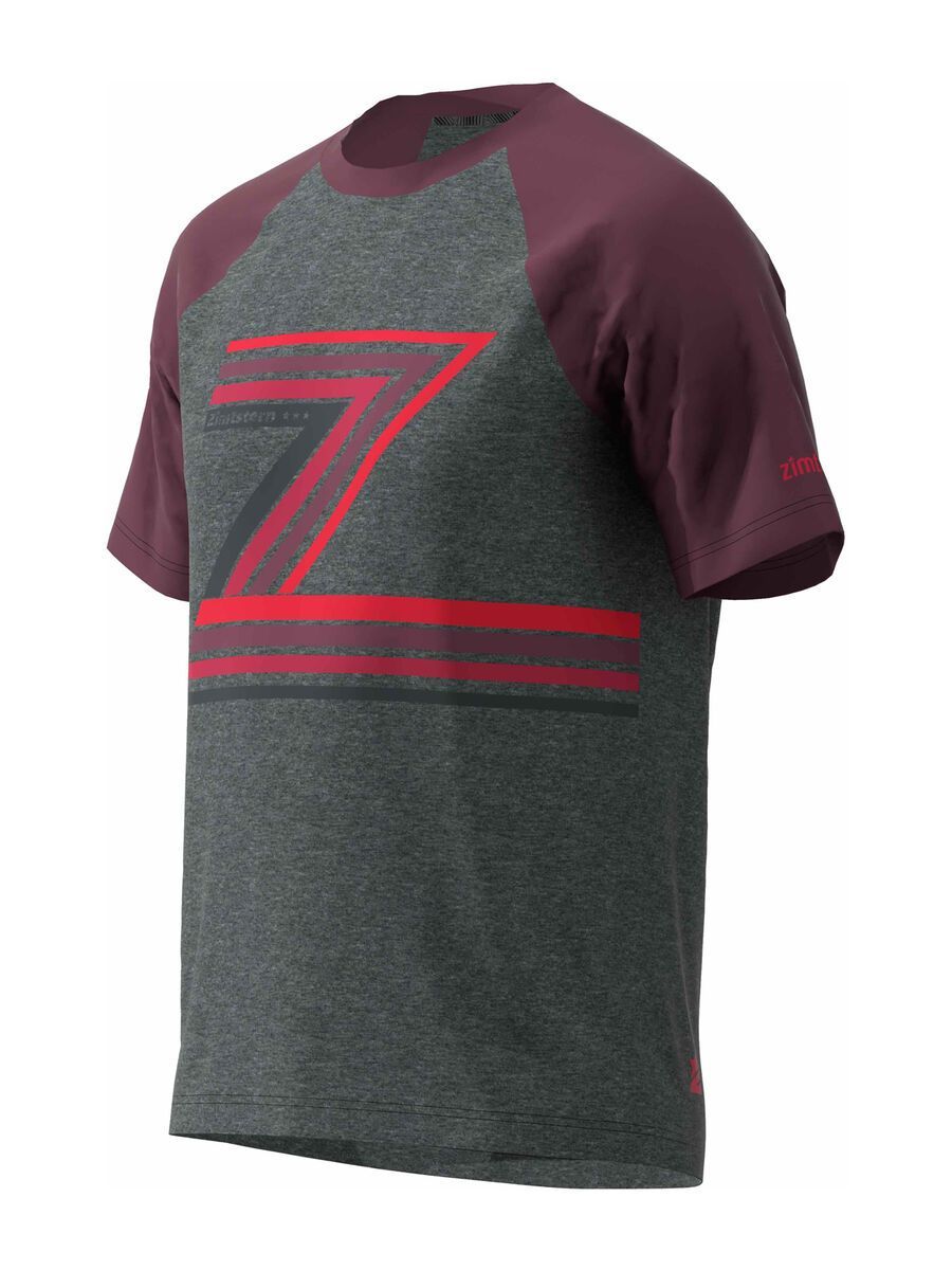 Zimtstern The-Z Tee, gun metal melange/windsor wine - Bild 2