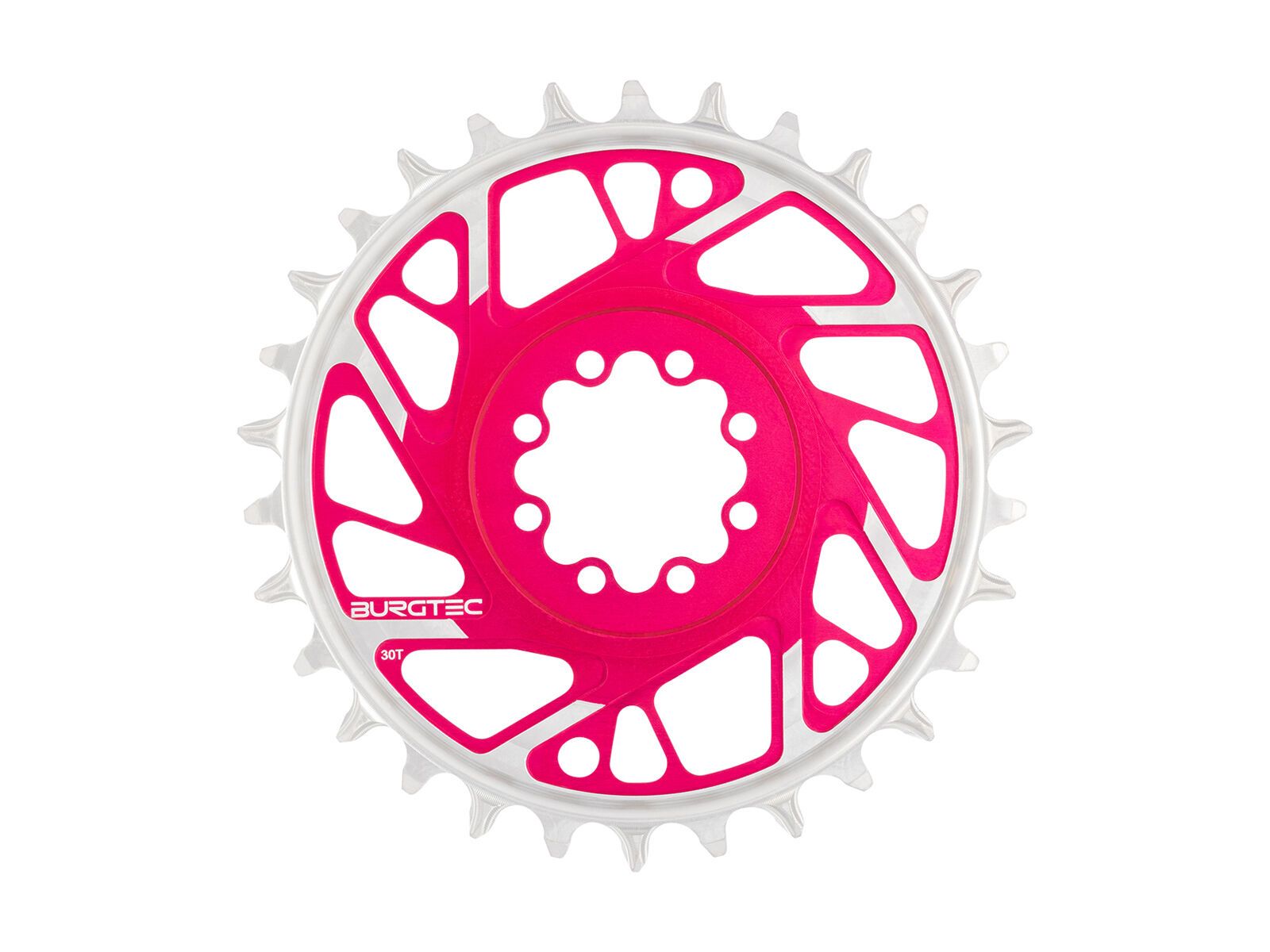 Burgtec 3 mm Offset Thick Thin Chainring SRAM 8-Bolt, toxic barbie pink - Bild 5