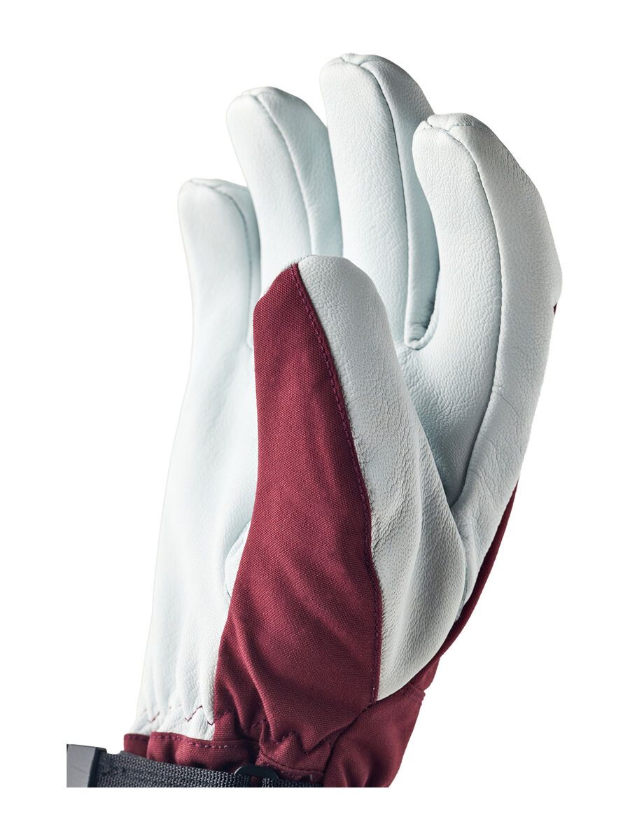 Hestra Army Leather Heli Ski 5 Finger, bordeaux - Bild 2
