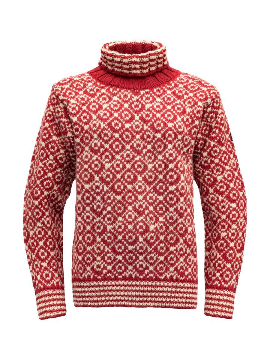 Devold Svalbard Wool High Neck, hindberry/offwhite - Bild 1