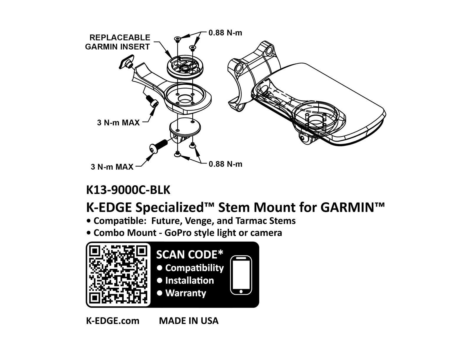 K-Edge Specialized Future Mount Garmin Combo, black - Bild 5