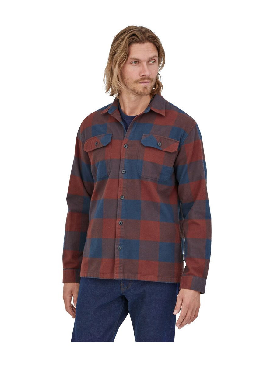 Patagonia Men’s Long-Sleeved Organic Cotton Flannel Shirt, mountain plaid: smolder blue - Bild 3