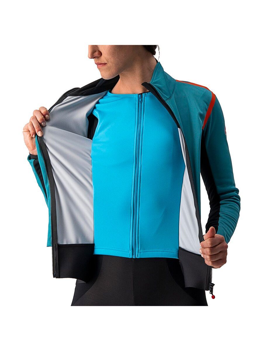 Castelli Alpha RoS 2 W Jacket, teal blue/fiery red-sky blue - Bild 3