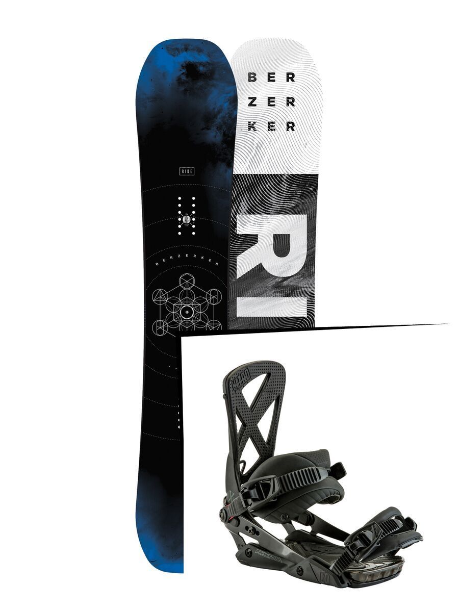 Set: Ride Berzerker 2017 + Nitro Phantom 2017, midnight - Snowboardset - Bild 1