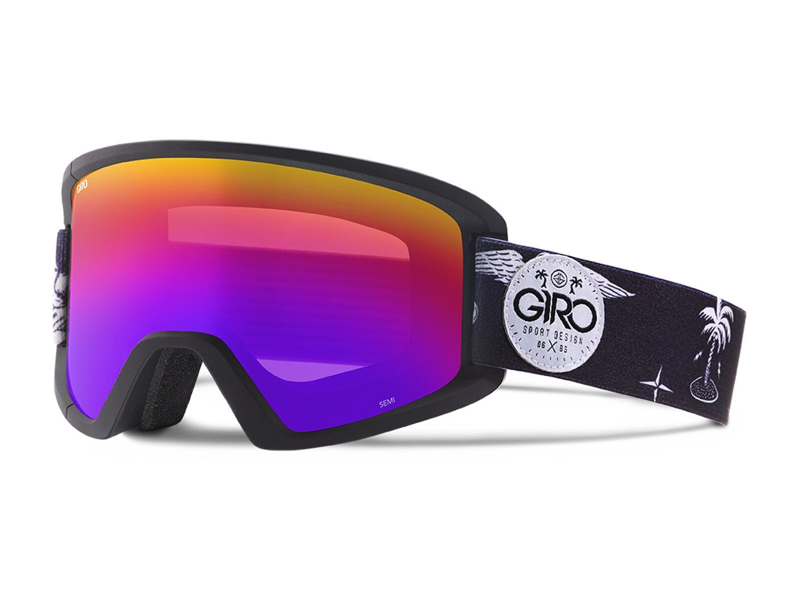 Giro Semi inkl. Wechselscheibe, black fresh hesh, rose spectrum/yellow - Bild 1