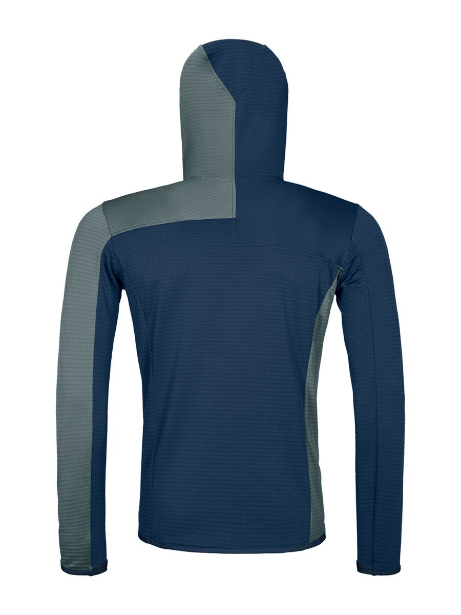 Ortovox Merino Fleece Light Grid Hooded Jacket M, deep ocean - Bild 2