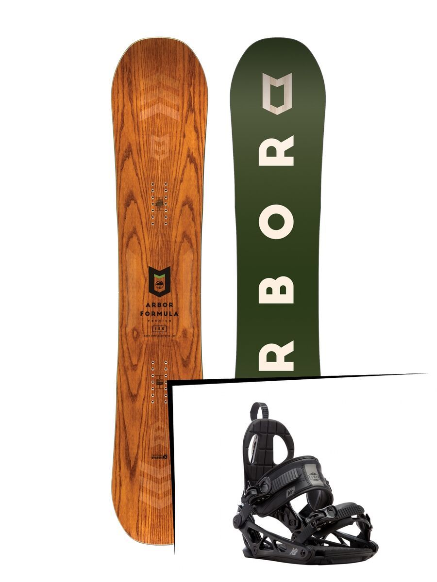 Set: Arbor Formula Premium Mid Wide 2017 + K2 Cinch CTC 2017, black - Snowboardset - Bild 1
