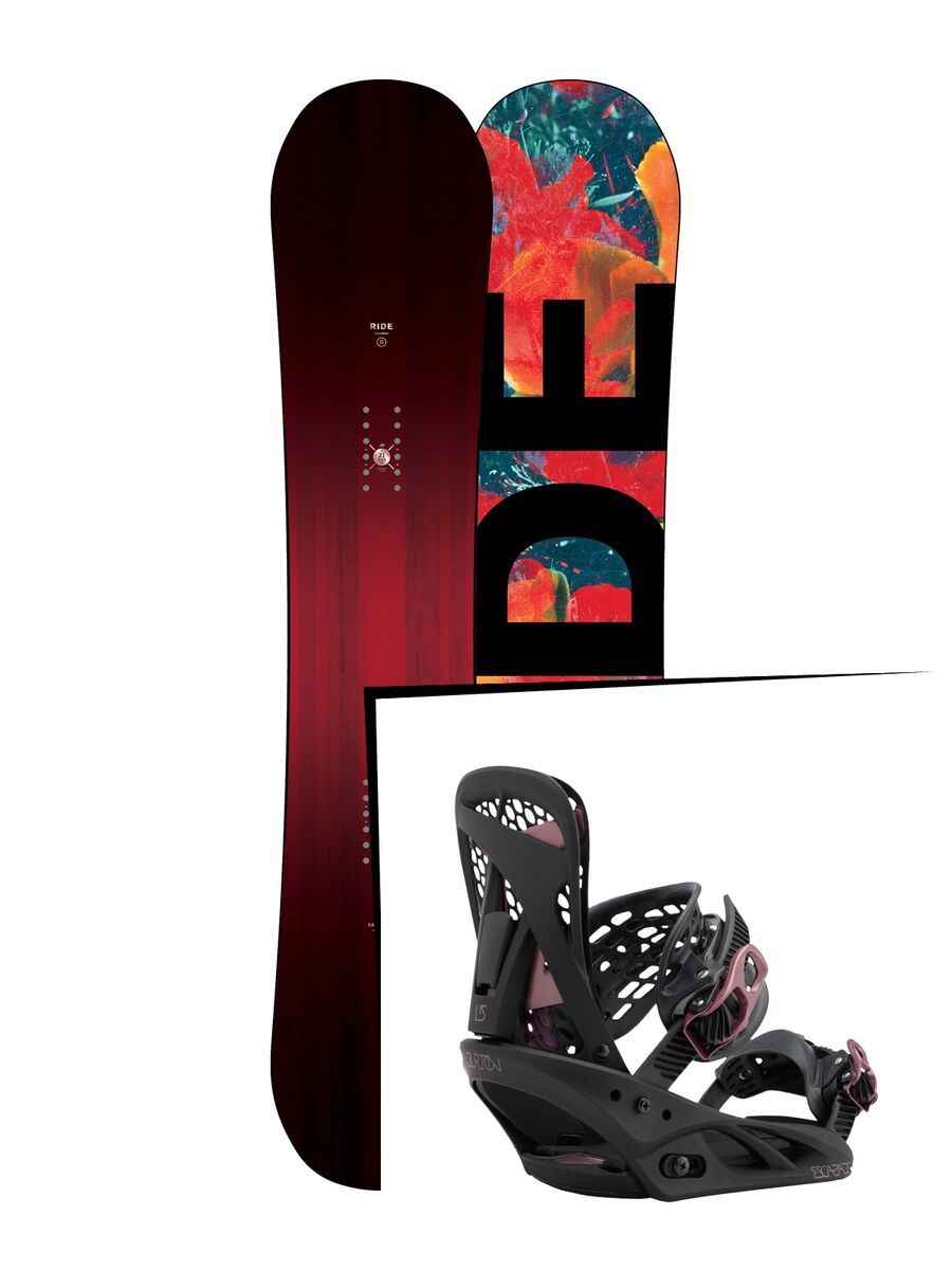 Set: Ride Saturday 2017 + Burton Escapade 2017, black - Snowboardset - Bild 1