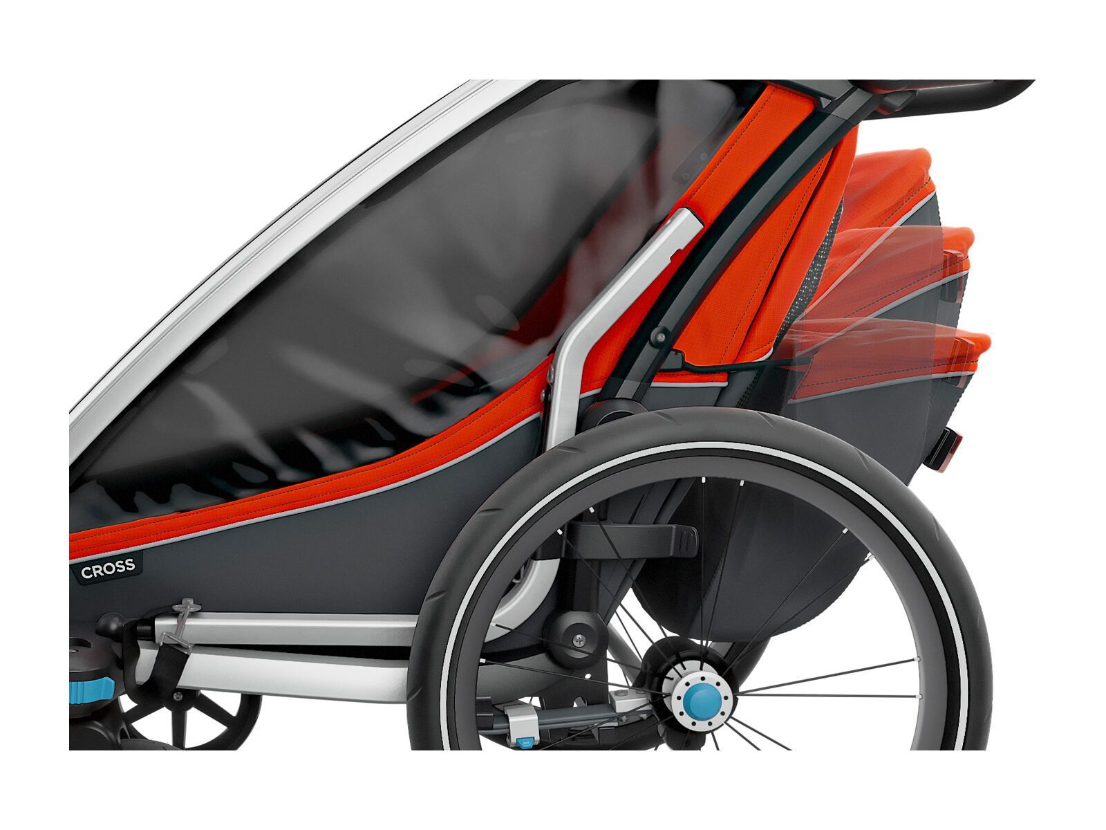 Thule Chariot Cross 1, roarange/dark shadow - Bild 7