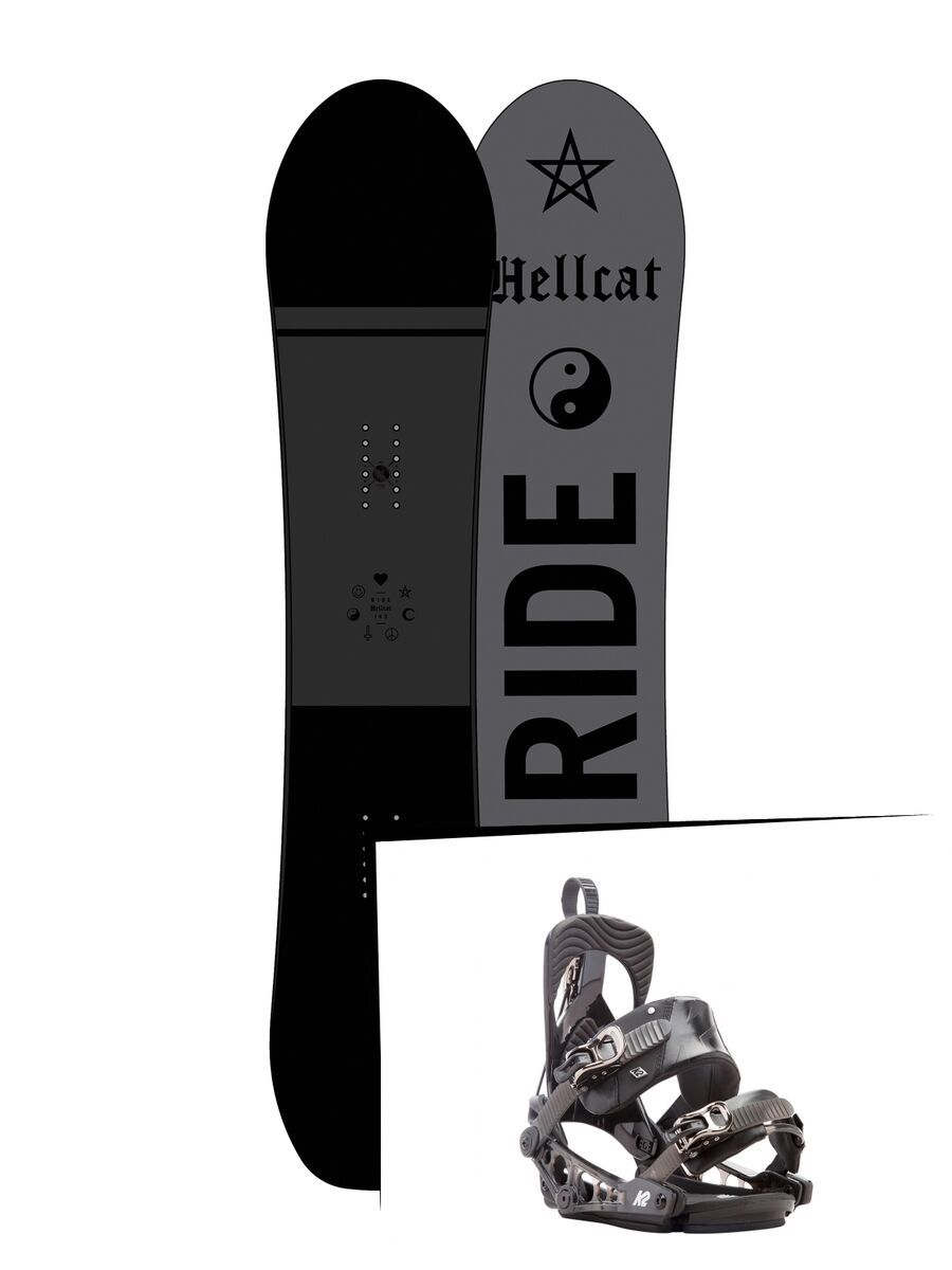 Set: Ride Hellcat 2017 + K2 Cinch Tryst 2017, black - Snowboardset - Bild 1