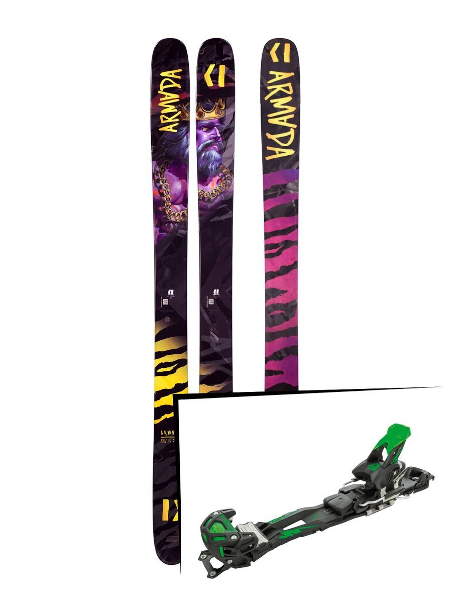 Set: Armada Arv 116 JJ 2019 + Tyrolia Adrenalin 16 solid black flash green - Bild 1