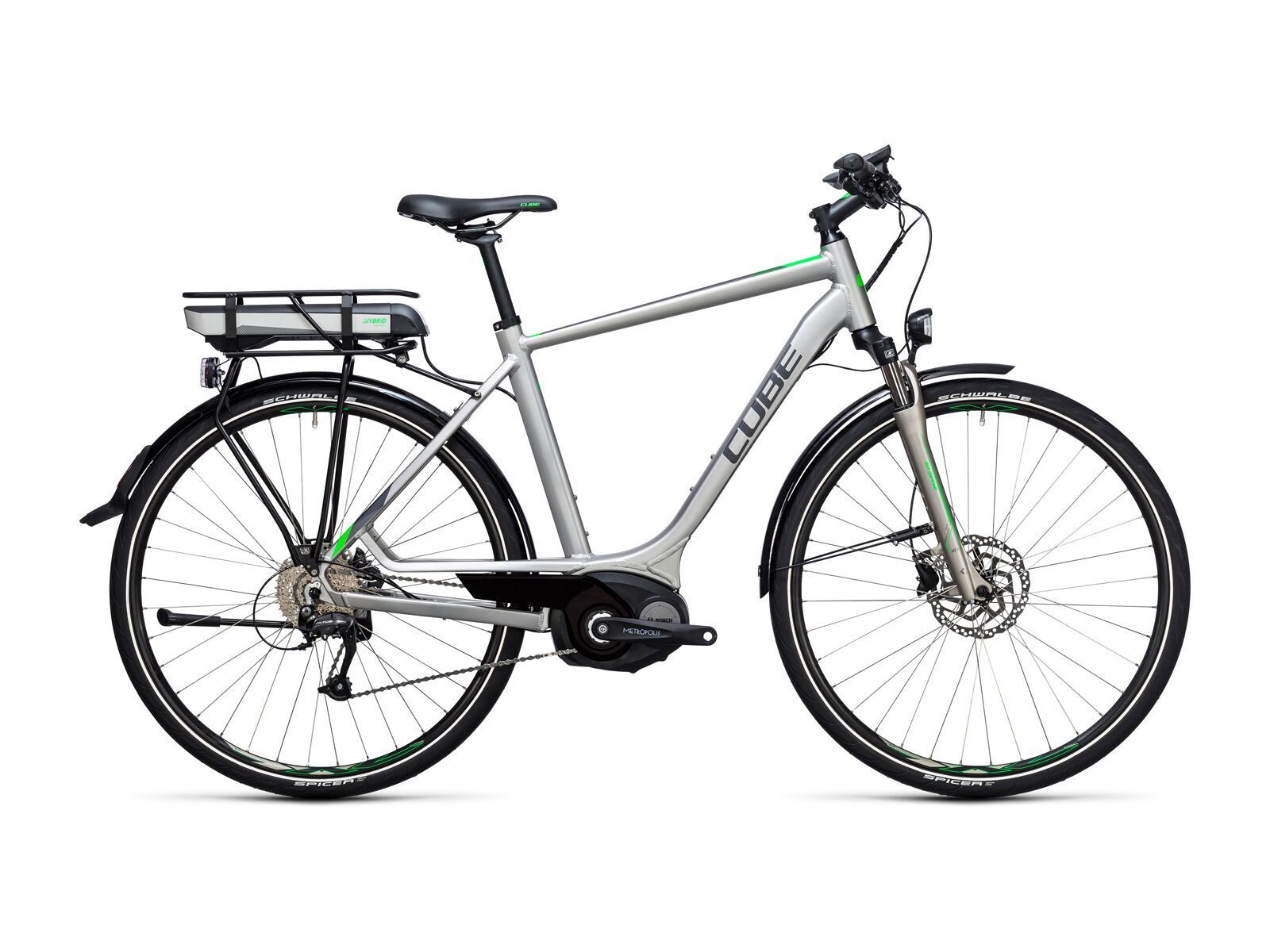 Cube Touring Hybrid ONE 500, silver´n´flashgreen - Bild 1