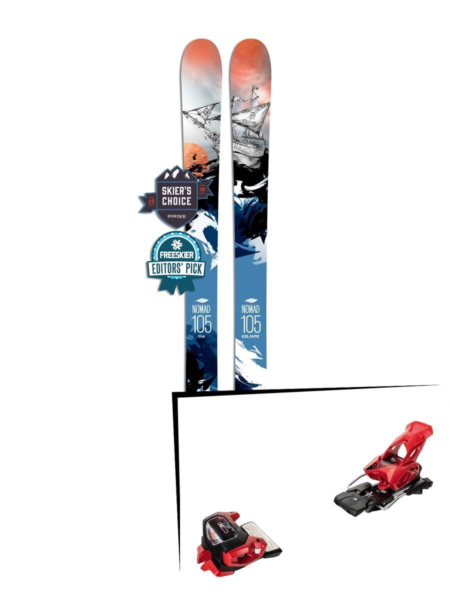 Set: Icelantic Nomad 105 Lite 2018 + Tyrolia Attack² 13 GW red - Bild 1