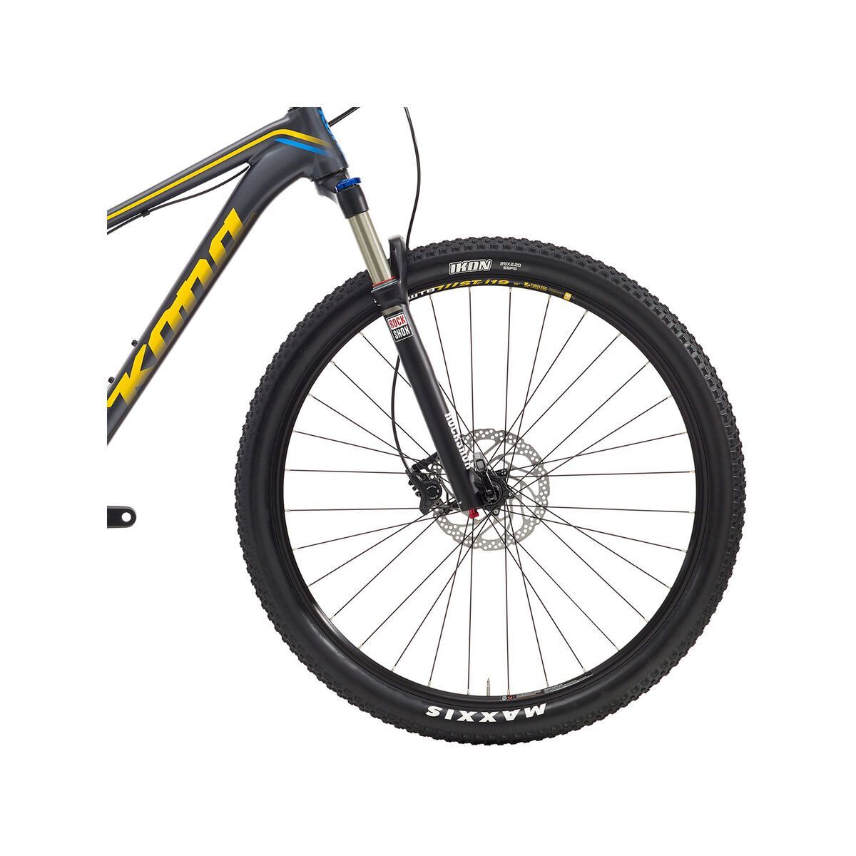 Kona Hei Hei Race, matt charcoal w/ blue & yellow decals - Bild 2