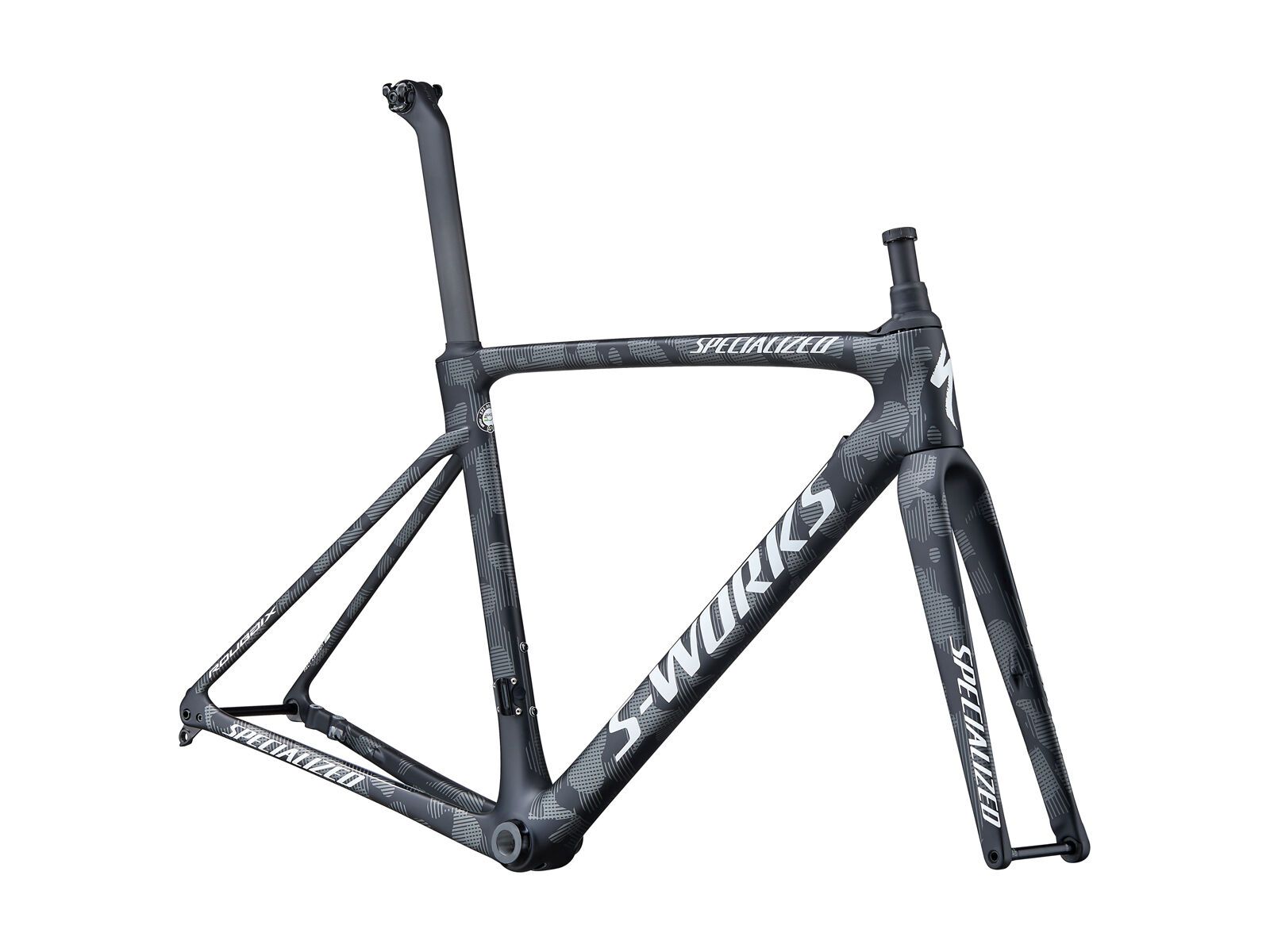 Specialized S-Works Roubaix Frameset Team, satin black white team camo - Bild 1